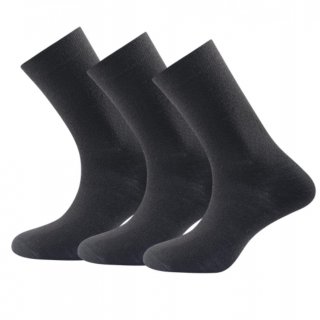 Devold DAILY LIGHT ponožky - set 3 párů; černá